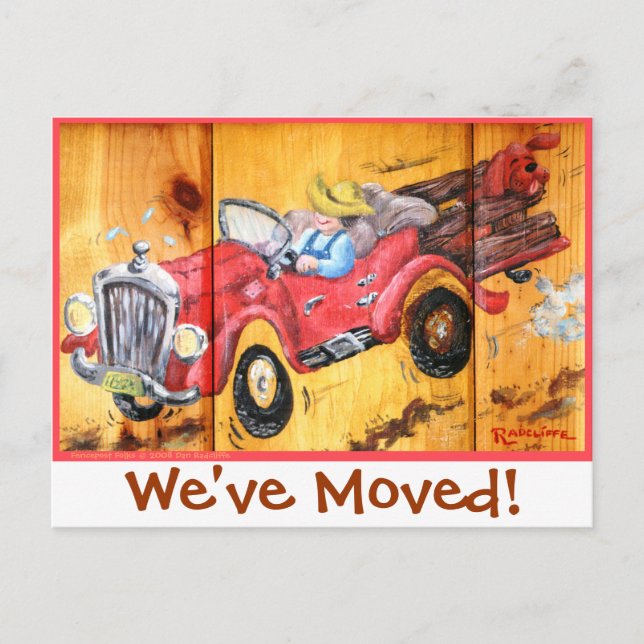 Fencepost Folks "We've Moved!" Announcement Postcard (Front)
