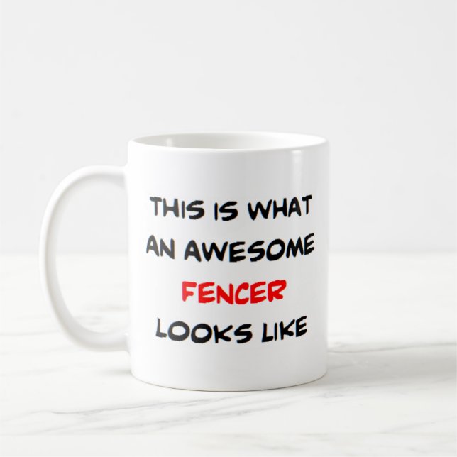 fencer, awesome coffee mug (Left)