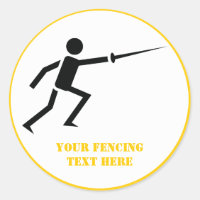 Fencer black silhouette fencing custom
