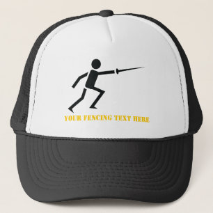 Fencer black silhouette fencing custom trucker hat