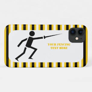 Fencer black silhouette fencing stripes iPhone 11 case