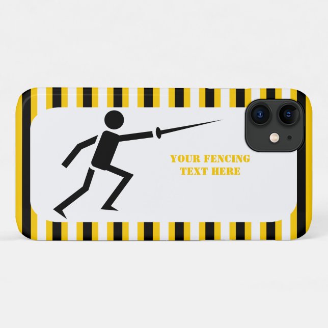 Fencer black silhouette fencing stripes Case-Mate iPhone case (Back (Horizontal))