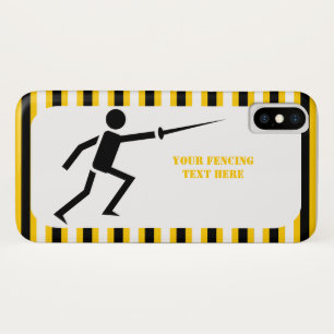Fencer black silhouette fencing stripes iPhone x case