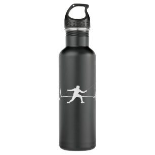Fencer Heartbeat Fencing Fence Gift Rapier Epee 710 Ml Water Bottle