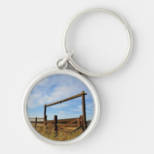 Fences in Field Keychain