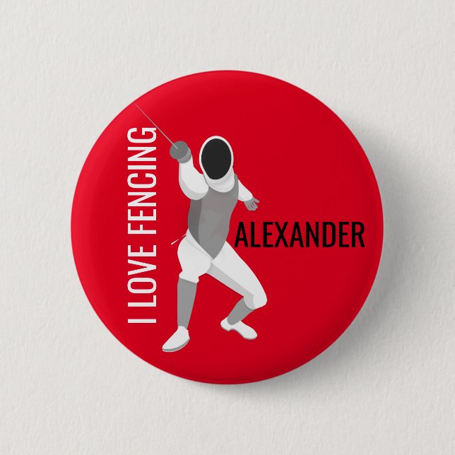 Fencing 2 Inch Round Button (Front)
