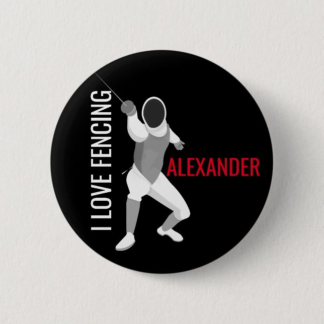 Fencing 2 Inch Round Button (Front)