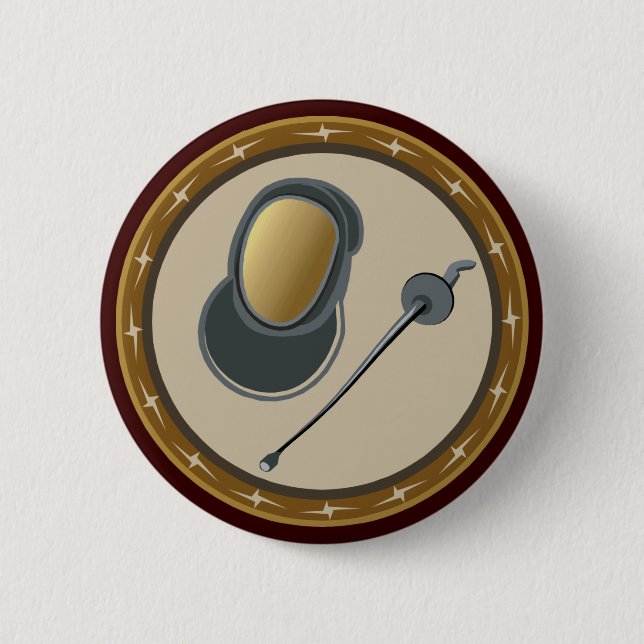 Fencing 2 Inch Round Button (Front)