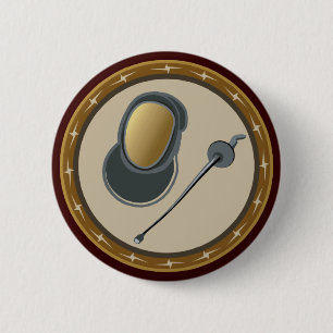Fencing 2 Inch Round Button