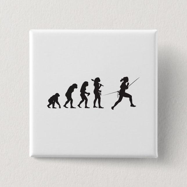 Fencing 2 Inch Square Button (Front)