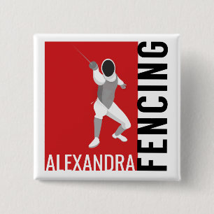 Fencing 2 Inch Square Button