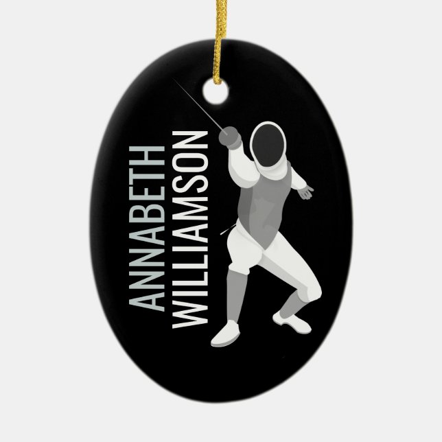 Fencing Ceramic Ornament (Front)
