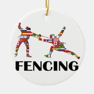 Fencing Ceramic Ornament