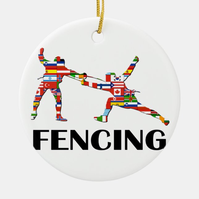 Fencing Ceramic Ornament (Front)