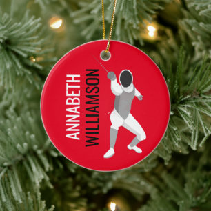 Fencing Ceramic Ornament