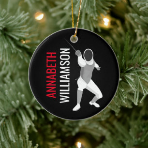 Fencing Ceramic Ornament