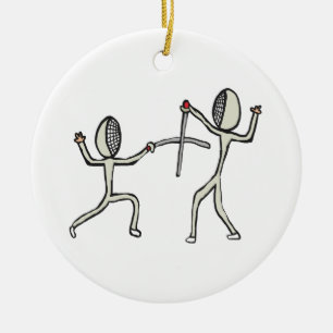 Fencing Ceramic Ornament