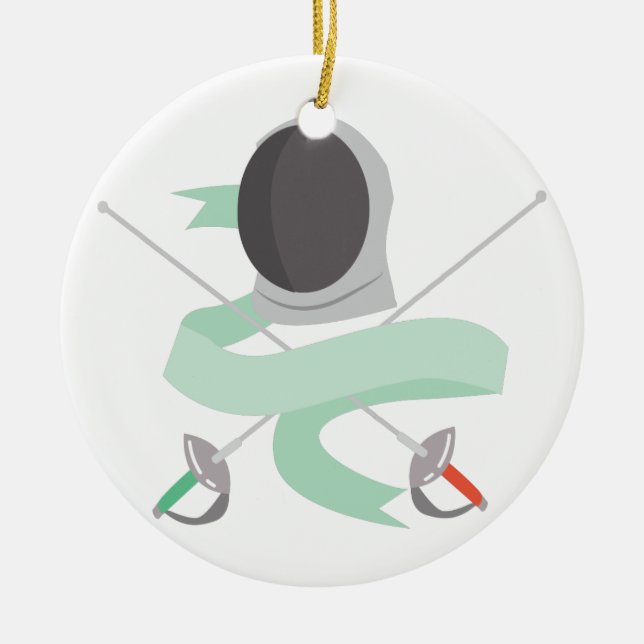 Fencing Ceramic Ornament (Front)