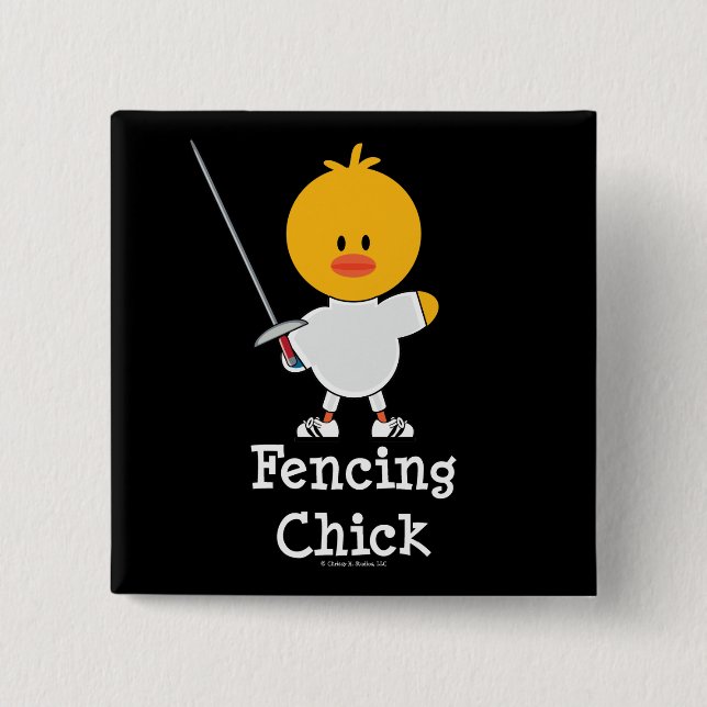 Fencing Chick Button (Front)