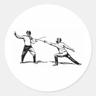 Fencing Classic Round Sticker