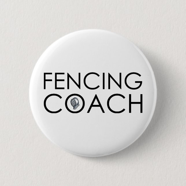 Fencing Coach 2 Inch Round Button (Front)
