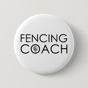 Fencing Coach 2 Inch Round Button