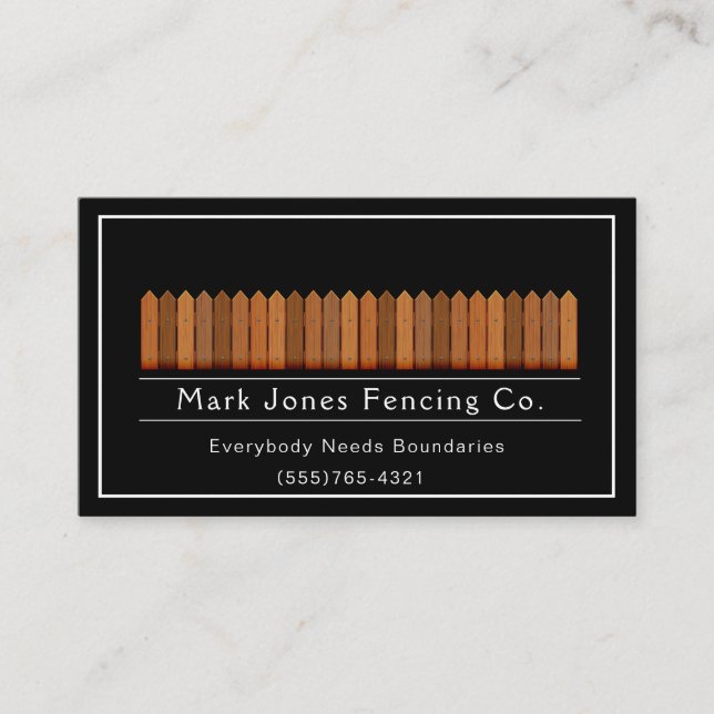 Fencing Company Service Business Card (Front)