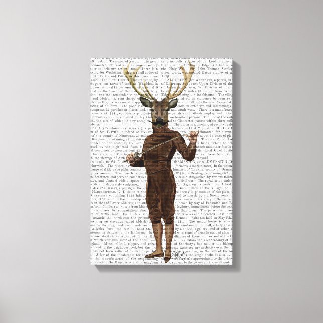 Fencing Deer Full 3 Canvas Print (Front)
