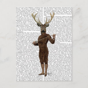 Fencing Deer Full Postcard