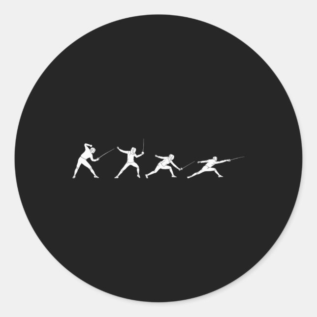 Fencing Evolution Combat Assault Offence Fencer Sa Classic Round Sticker (Front)