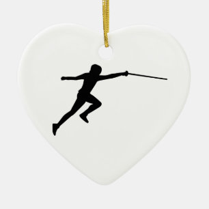 Fencing fencer ceramic ornament