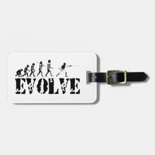 Fencing Fencer Epee Foil Sabre Evolution Sport Art Luggage Tag