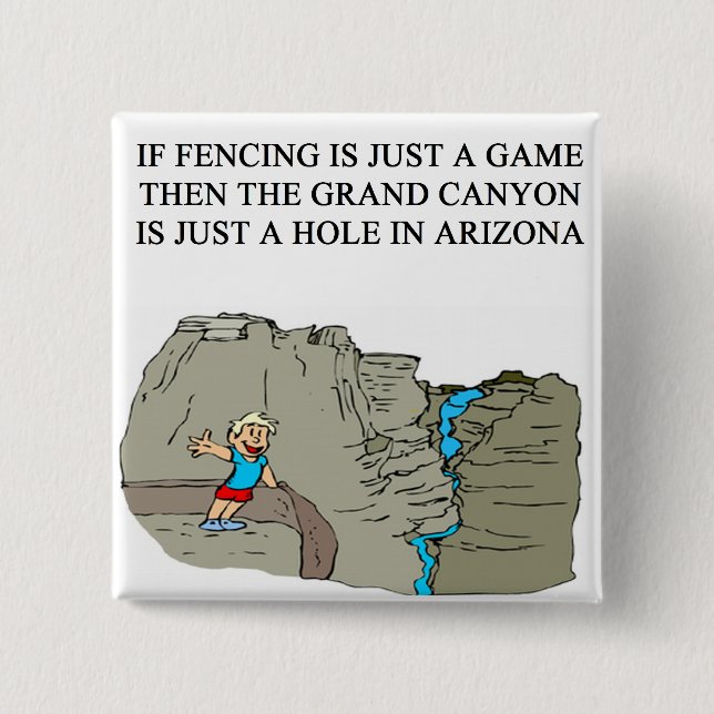 FENCING fencer joke 2 Inch Square Button (Front)