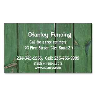 Fencing Fences Custom  Magnetic Business Card