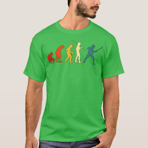 Fencing Fencing Retro Evolution Sword Sport Fencer T-Shirt