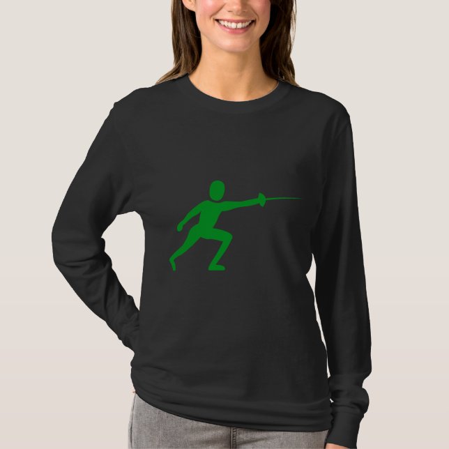 Fencing Figure - Grass Green T-Shirt (Front)