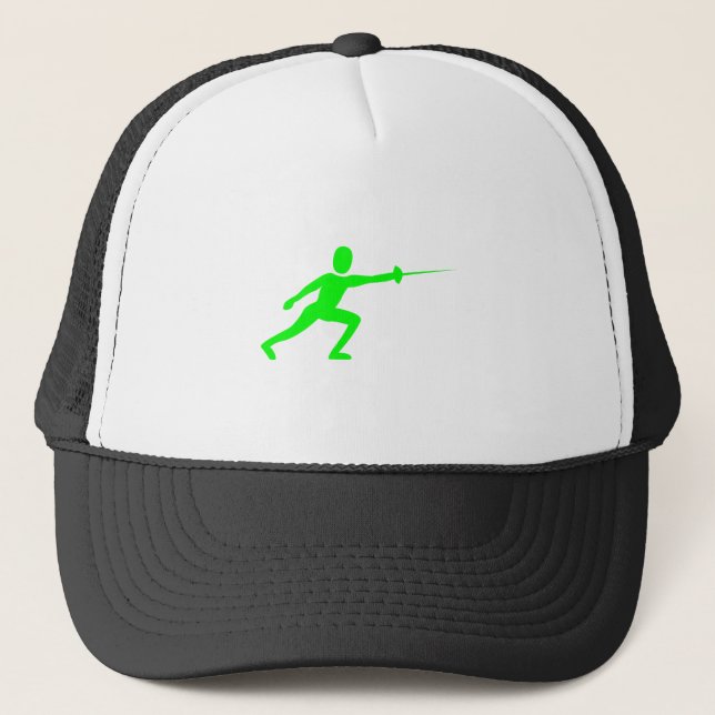Fencing Figure - Green Trucker Hat (Front)
