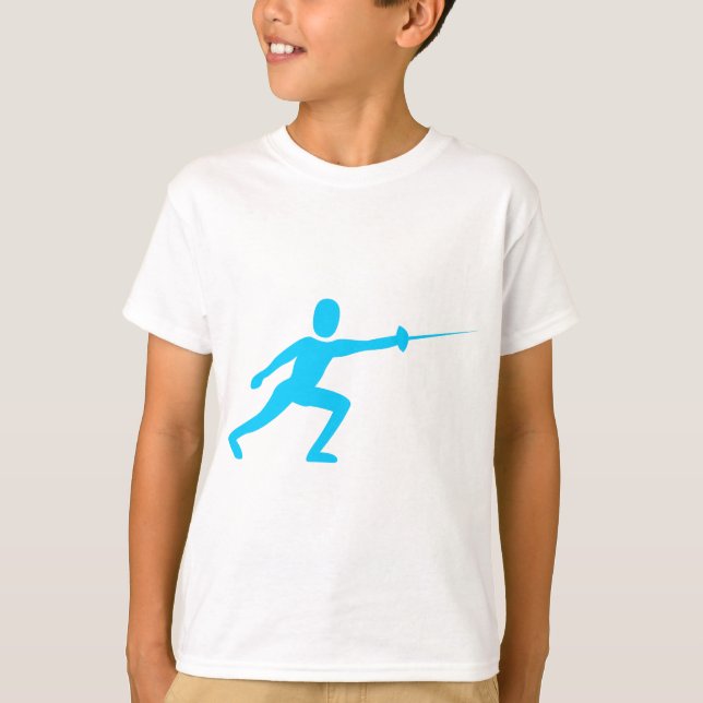 Fencing Figure - Sky Blue T-Shirt (Front)