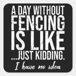 Fencing funny sports gift idea square sticker