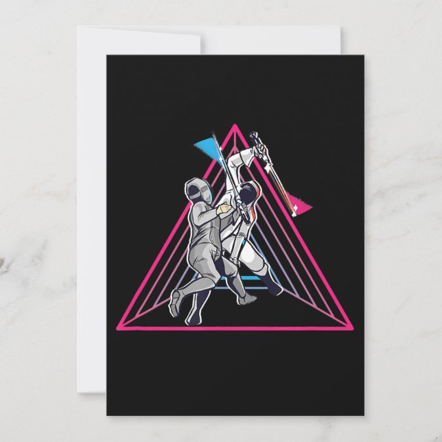 Fencing Game gamer fencer sport 90s fencing Holiday Card (Front)