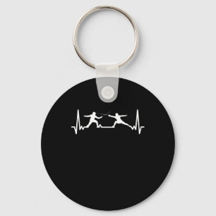 Fencing Game gamer fencer sport cardiogram fencing Keychain