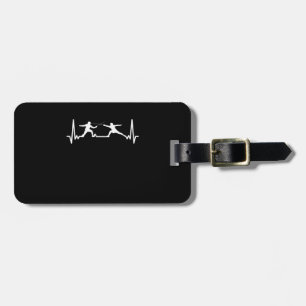 Fencing Game gamer fencer sport cardiogram fencing Luggage Tag