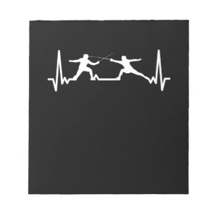 Fencing Game gamer fencer sport cardiogram fencing Notepad
