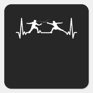 Fencing Game gamer fencer sport cardiogram fencing Square Sticker