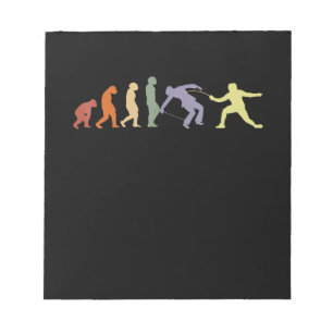 Fencing Game gamer fencer sport Evolution Vintage Notepad