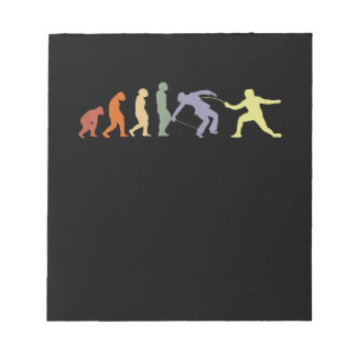 Fencing Game gamer fencer sport Evolution Vintage Notepad
