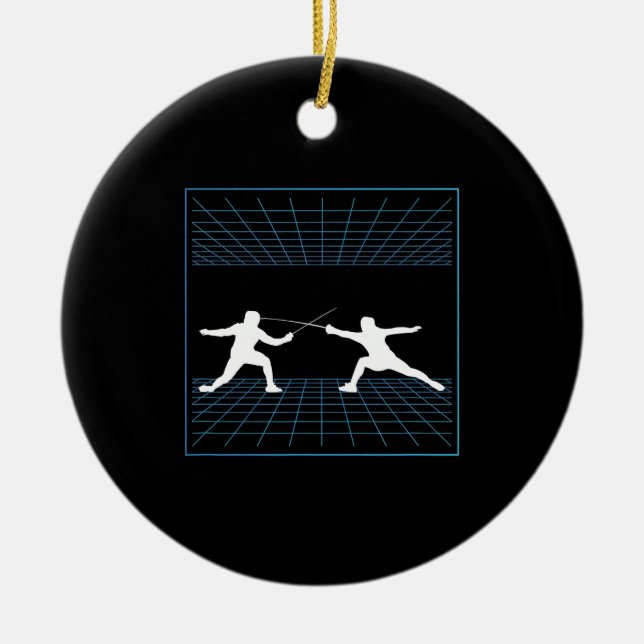 Fencing Game gamer fencer sport fencing Ceramic Ornament (Front)