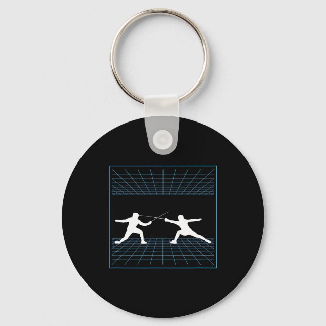 Fencing Game gamer fencer sport fencing Keychain (Front)