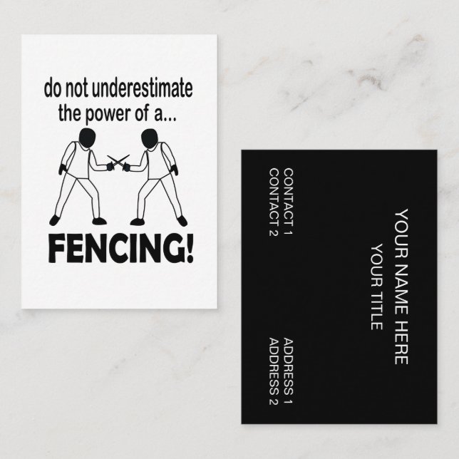 Fencing Game Sport Fencing Business Card (Front/Back)