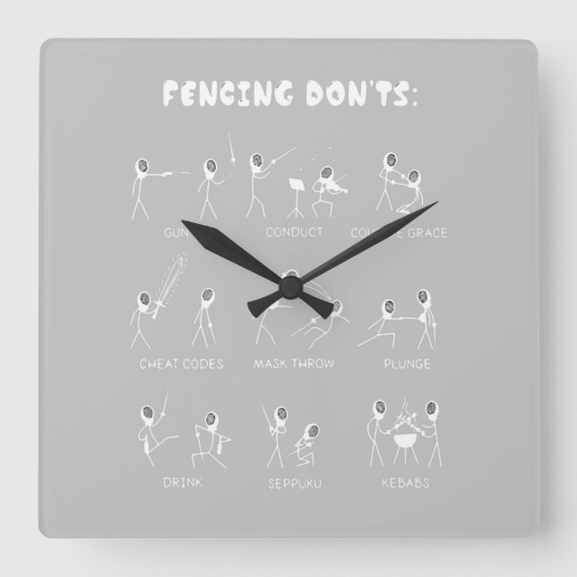 Fencing Gift | I Always Win All Match Square Wall Clock (Front)